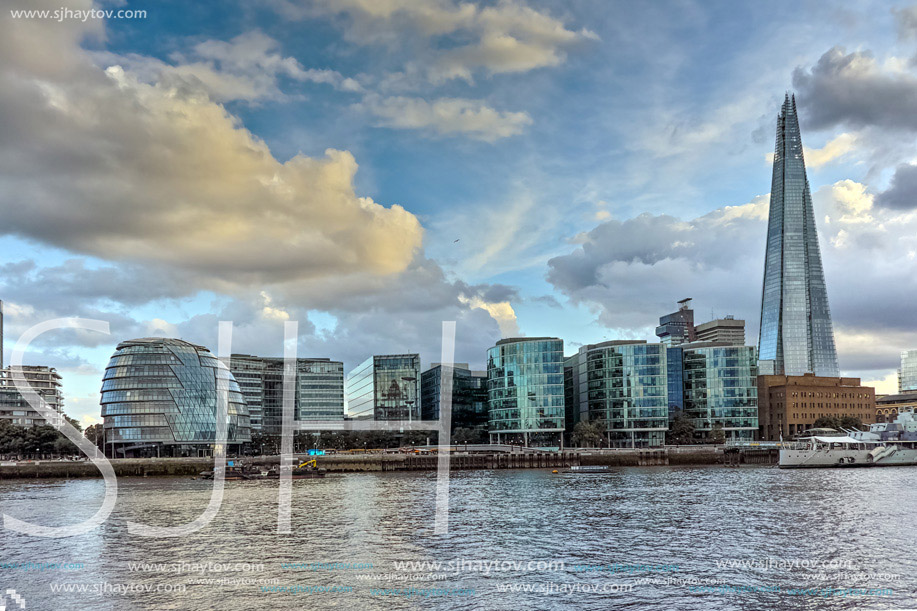 London City Hall Sunset Cityscape, England, United Kingdom